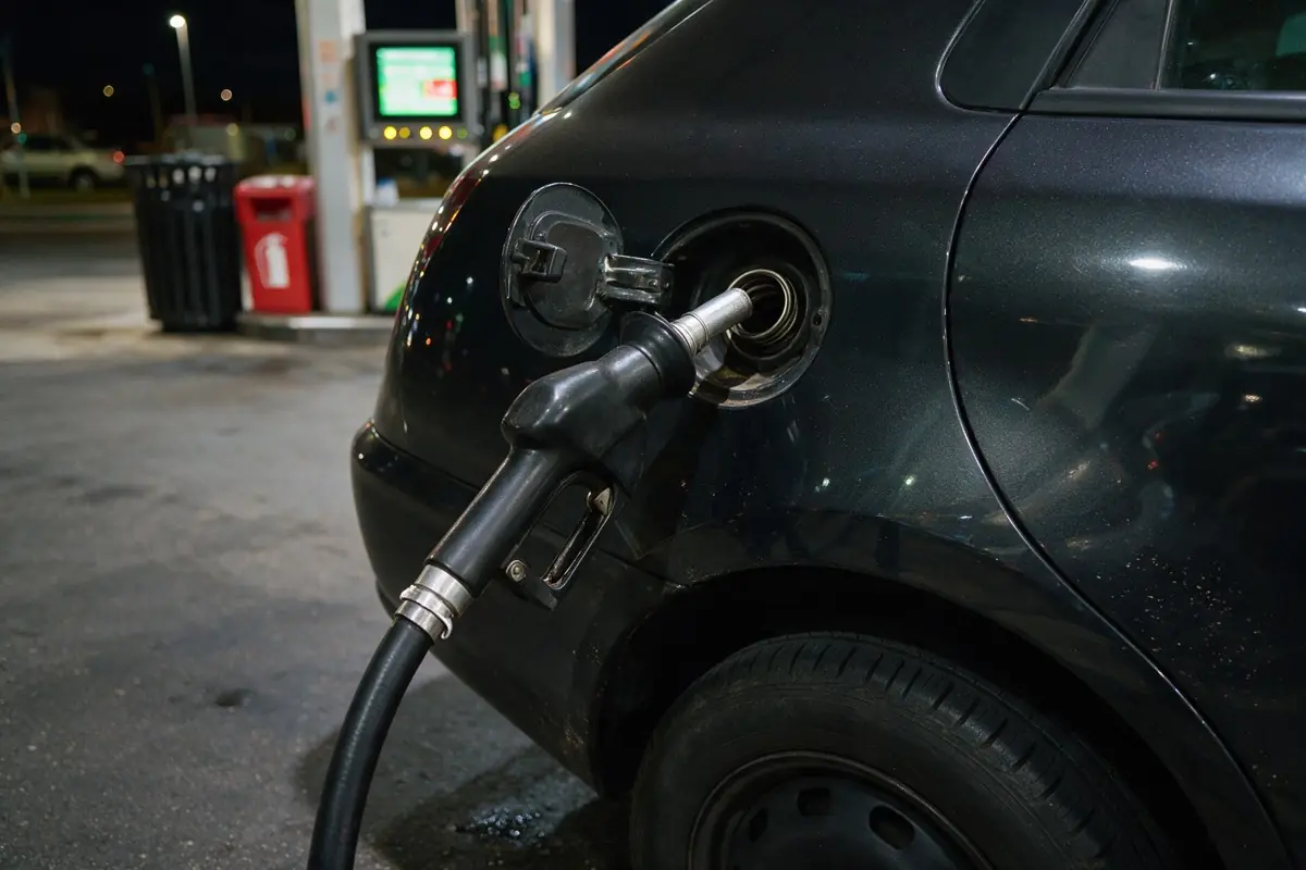 Carga de gasolina en una estación
