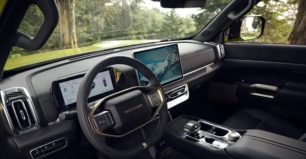 Interior y tablero de la Nissan Frontier PRO PHEV 2026